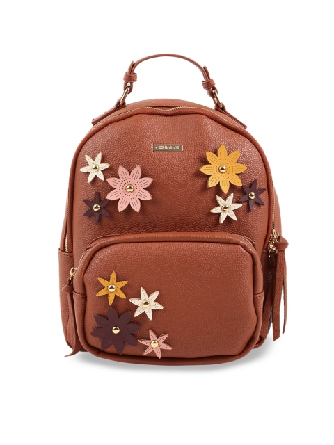 

Chumbak Women Brown Applique Design Backpack