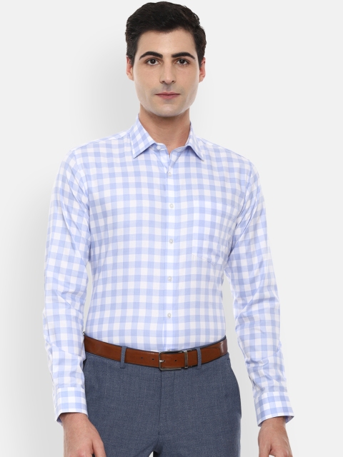 

Van Heusen Men Blue & White Slim Fit Checked Formal Shirt
