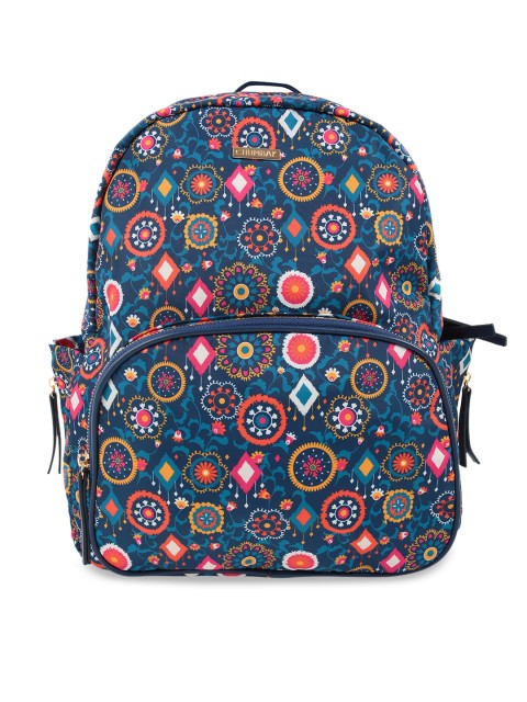 

Chumbak Women Navy Blue & Pink Printed Backpack