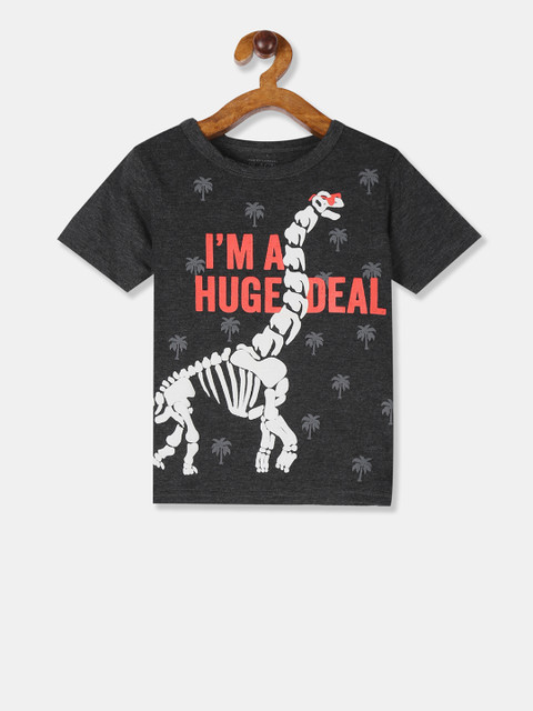 

The Childrens Place Boys Grey Printed Round Neck T-shirt