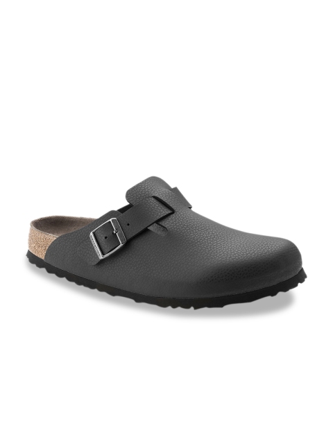 

Birkenstock Men Black Boston Birko-Flor Embossed Comfort Regular Width Clogs