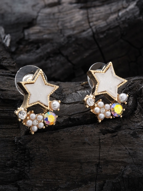 

E2O Gold-Plated & White Star Shaped Studs