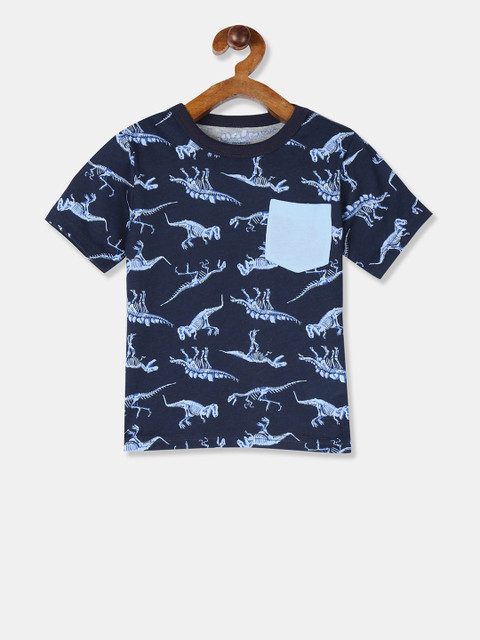 

The Childrens Place Boys Blue Printed Round Neck T-shirt