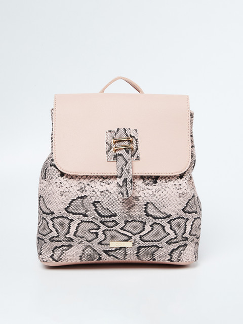 

CODE by Lifestyle Women Pink & Black Textured Backpack