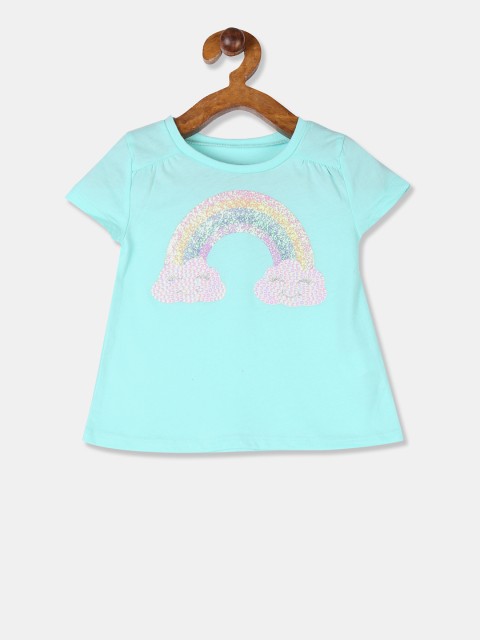 

The Childrens Place Girls Blue Printed Round Neck T-shirt