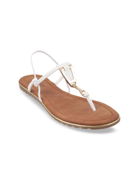 

Metro Women White Solid Open Toe Flats