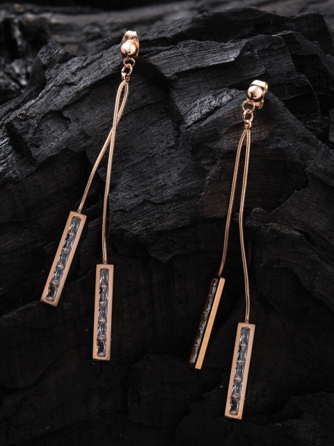 

E2O Rose Gold-Plated Contemporary Drop Earrings