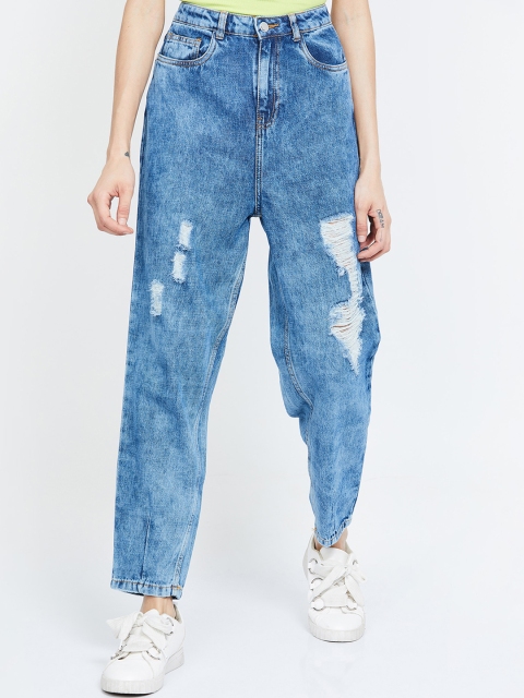

Ginger by Lifestyle Women Blue Relaxed Fit Mid-Rise Mildly Distressed Jeans