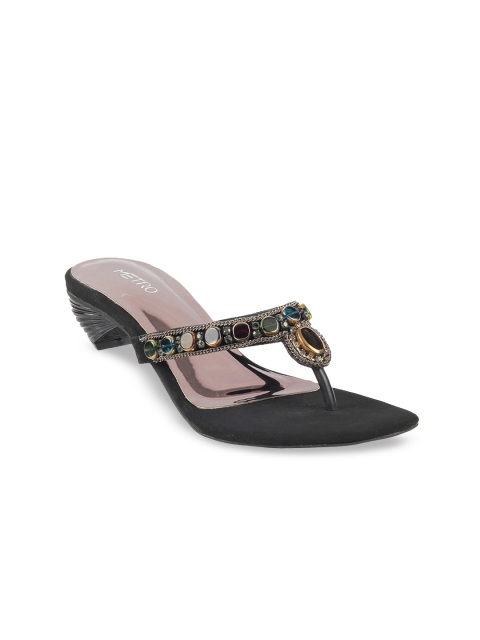 

Metro Women Black Embellished Heels