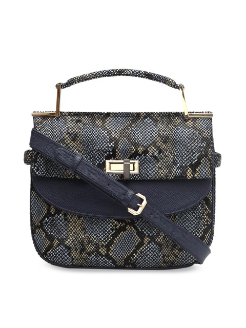 

Da Milano Grey & Beige Printed Handheld Bag