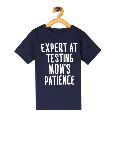 

The Childrens Place Boys Navy Blue Printed Round Neck T-shirt