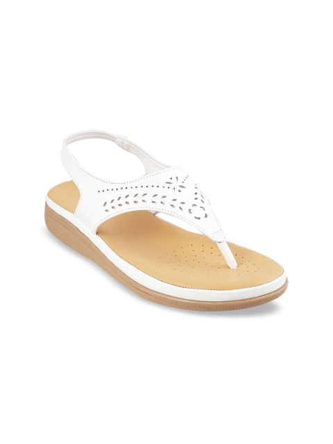 Metro Women White Laser Cut Heels