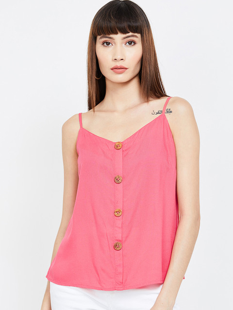 

Bossini Women Pink Solid A-Line Top