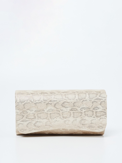 

CODE by Lifestyle Beige & Grey Snake Skin Textured Clutch