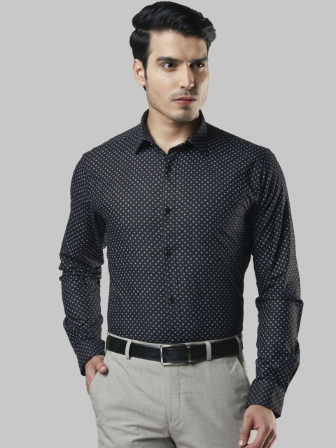 

Next Look Men Black Slim Fit Printed Formal Shirt