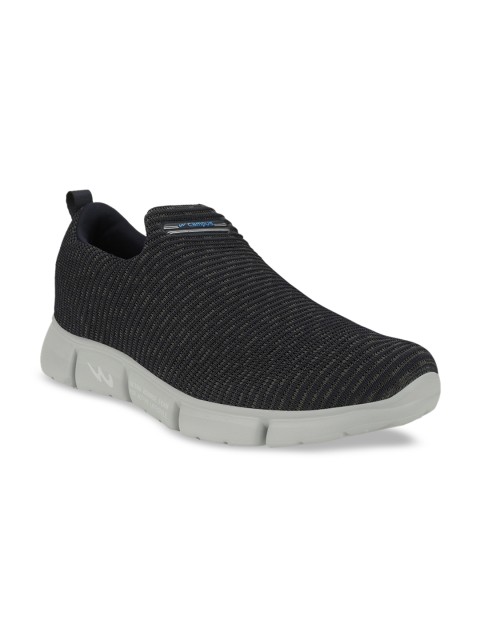 

Campus Men Navy Blue & Grey Self-Striped Walking Shoes
