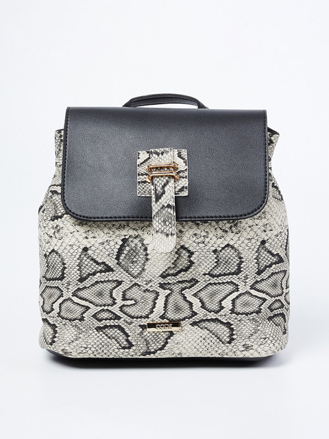 

CODE by Lifestyle Women Grey & Black Textured Backpack