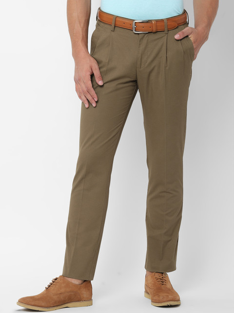 

Allen Solly Men Khaki Regular Fit Printed Regular Trousers