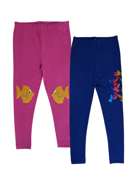 

KiddoPanti Girls Pack of 2 Ankle-Length Leggings, Fuchsia