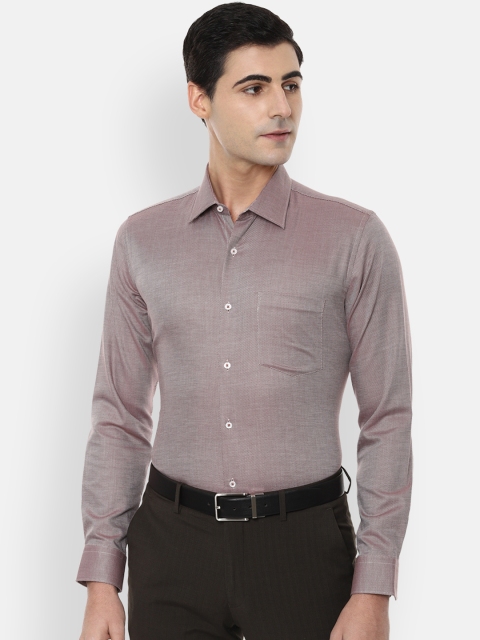 

Van Heusen Men Brown Slim Fit Self Design Formal Shirt