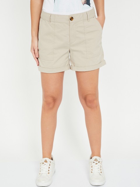 

Fame Forever by Lifestyle Women Beige Solid Regular Fit Regular Shorts