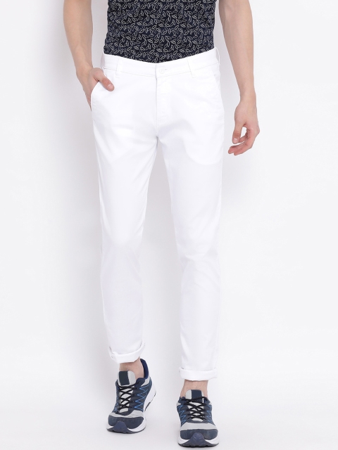 

Crimsoune Club Men White Urban Slim Fit Solid Regular Trousers