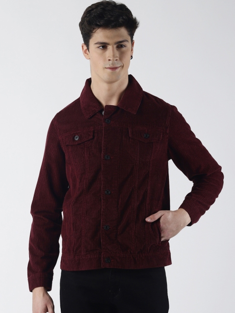 

Blue Saint Men Maroon Solid Lightweight Corduroy Tailored Jacket