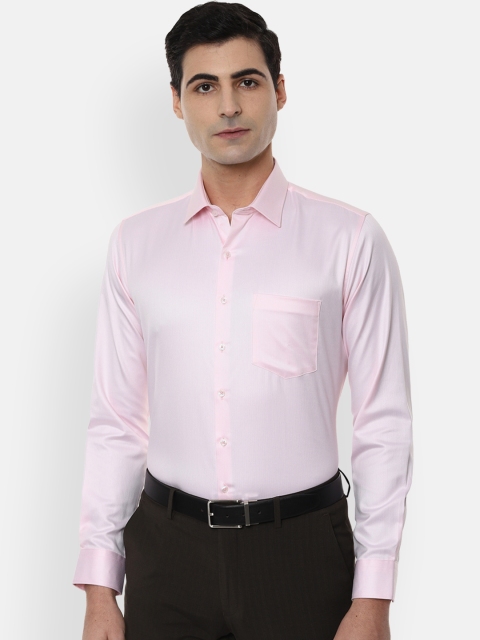 

Van Heusen Men Pink Slim Fit Self Design Party Shirt