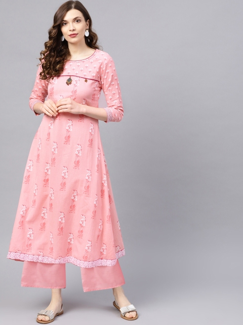 

Ishin Women Pink Printed A-Line Kurta