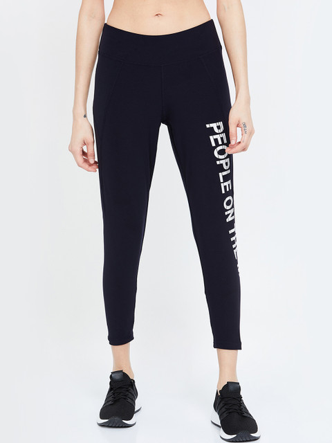 

Kappa Women Navy Blue Solid Tights