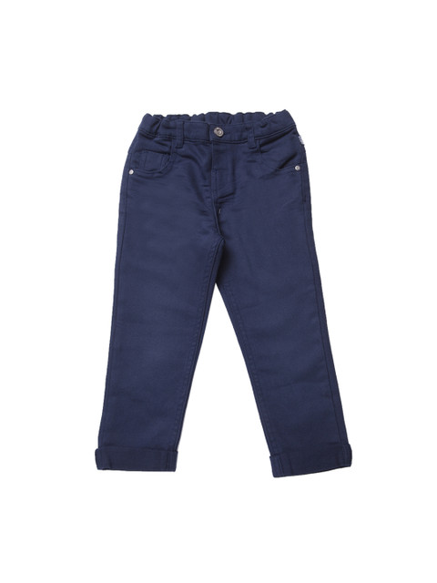 

Chicco Boys Blue Regular Fit Solid Regular Trousers