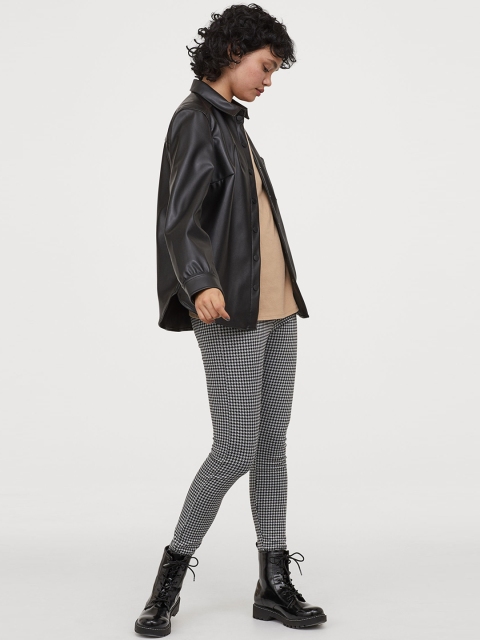 

H&M Women White & Black Viscose-blend leggings