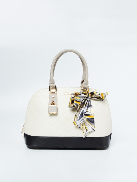 

CODE by Lifestyle Off-White & Black Colourblocked Handheld Bag