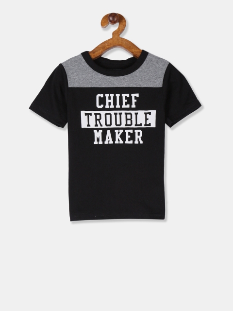 

The Childrens Place Boys Black Printed Round Neck T-shirt