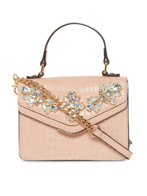 

ALDO Pink Embellished Satchel Bag