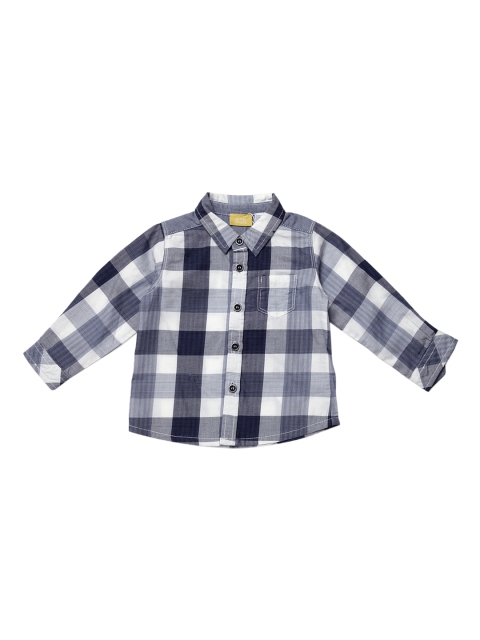 

Chicco Boys Navy Blue & White Regular Fit Checked Casual Shirt
