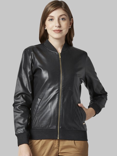 

Park Avenue Woman Black Solid Bomber