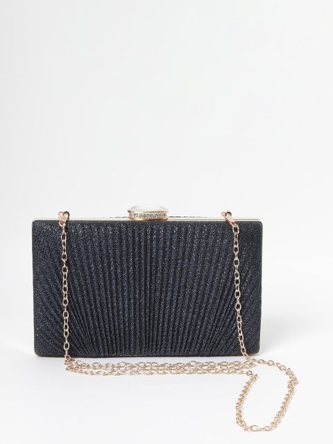 

CODE by Lifestyle Navy Blue Shimmer Striped Box Clutch