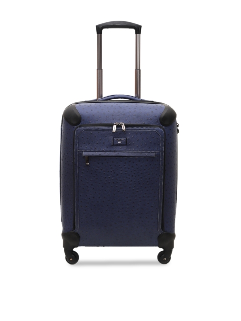 

Da Milano Unisex Blue Textured Medium Trolley Suitcase