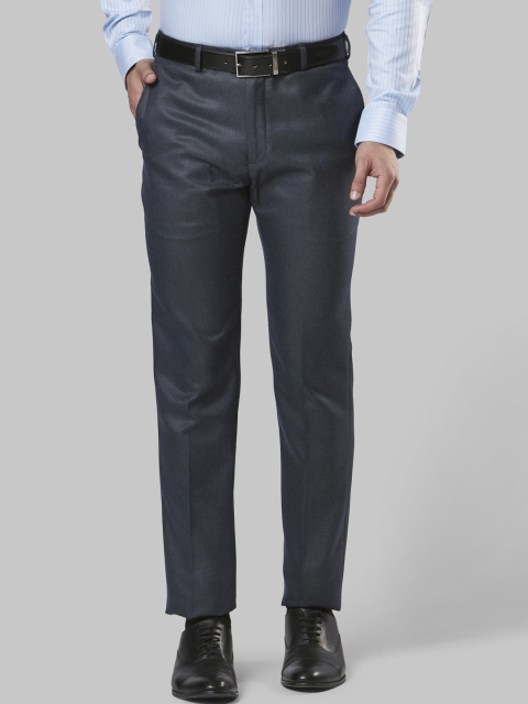 

Raymond Men Blue Slim Fit Solid Formal Trousers
