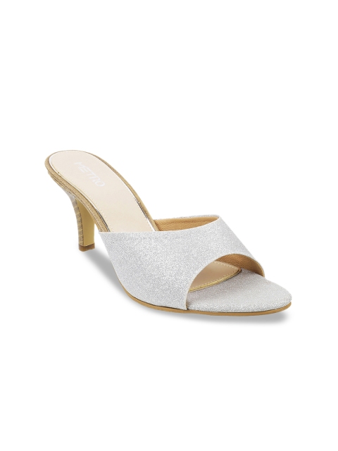 

Metro Women Silver-Toned Solid Heels