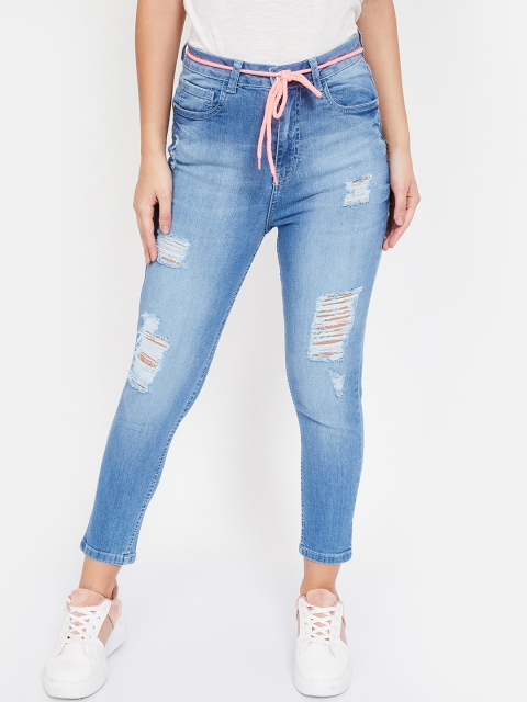 

Ginger by Lifestyle Women Blue Skinny Fit Mid-Rise Mildly Distressed Jeans
