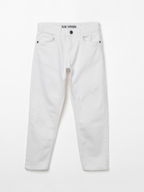 Bossini Boys White Slim Fit Mid-Rise Clean Look Jeans