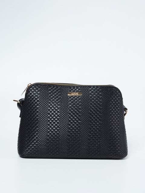 

CODE by Lifestyle Black Textured Sling Bag