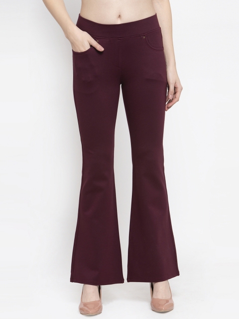 

Westwood Women Maroon Solid Loose Fit Regular Treggings
