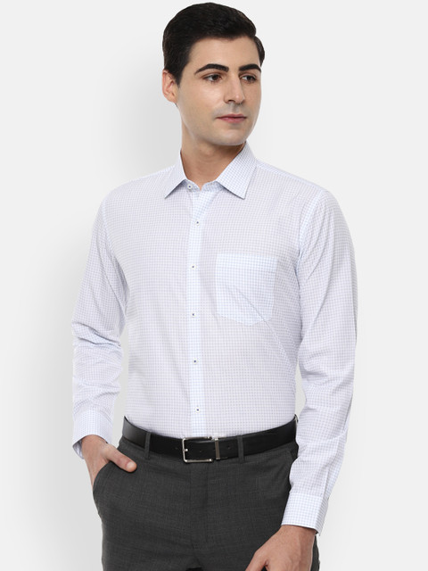 

Van Heusen Men Blue & White Slim Fit Checked Formal Shirt