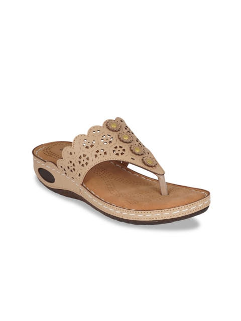 

SCENTRA Women Beige Textured Sandals