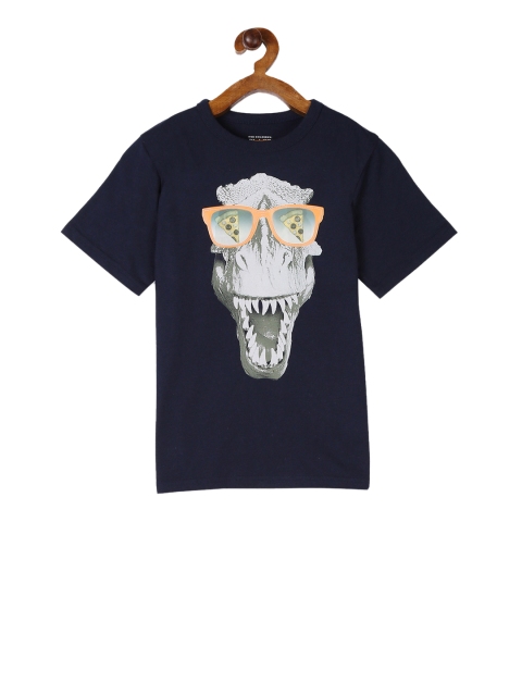 

The Childrens Place Boys Navy Blue Printed Round Neck T-shirt