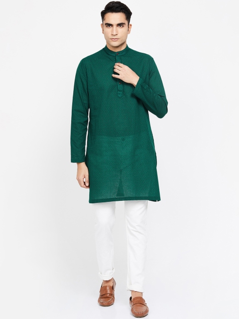 

Melange by Lifestyle Men Green & Blue Printed Straight Kurta