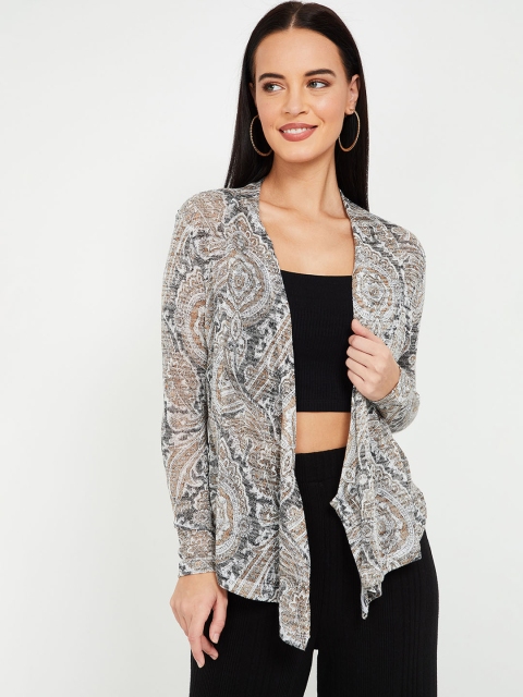

CODE by Lifestyle Women Multicoloured Printed Open Front Shrug, Multi